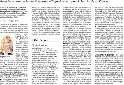 Birgit Brenner | Artikel in der Heilbronner Stimme vom 17.02.2009